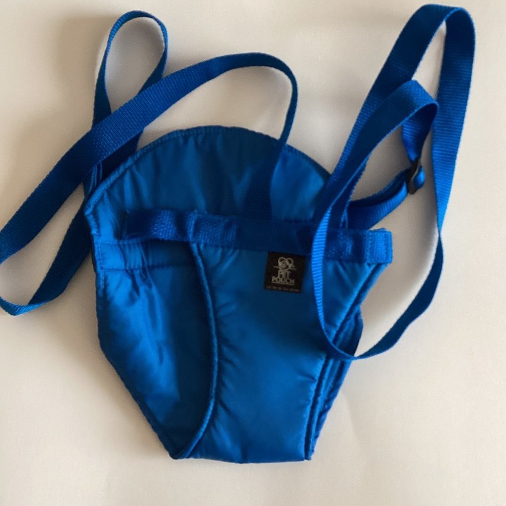 Small Pet Dog Pouch Front Body Carrier Blue Adjustable Straps